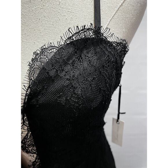 Lovers + Friends Nickolas Plunging Front Black Lace Overlay Maxi dress Sm New - Picture 8 of 15